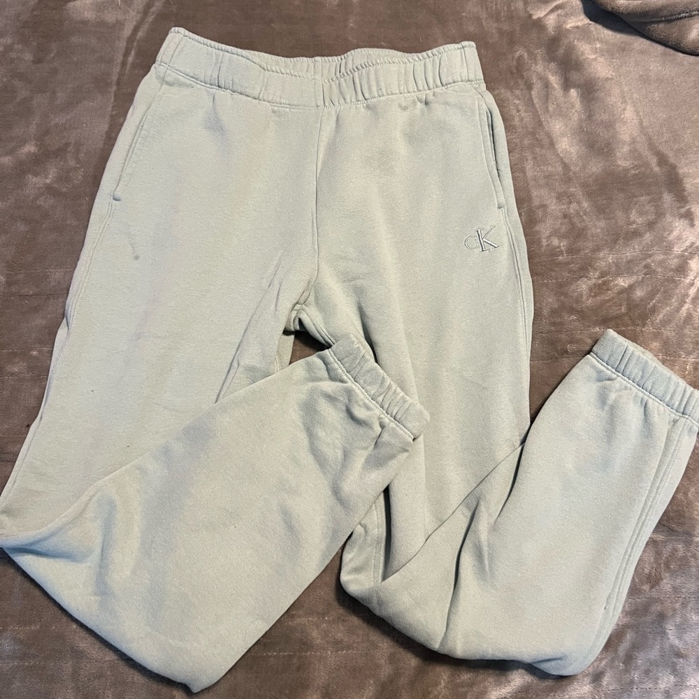 Green Calvin Klein sweatpants